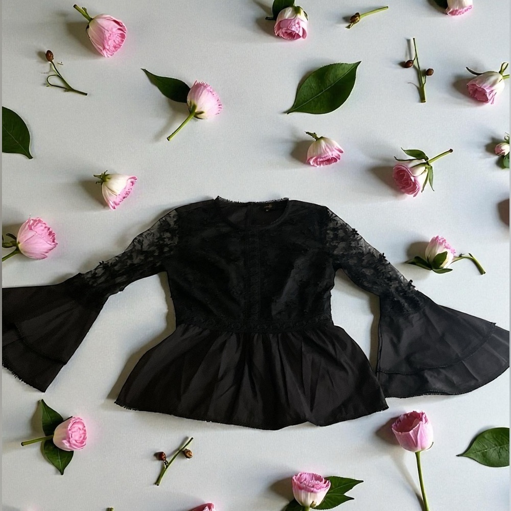 Black Embroidered Top by onWealth